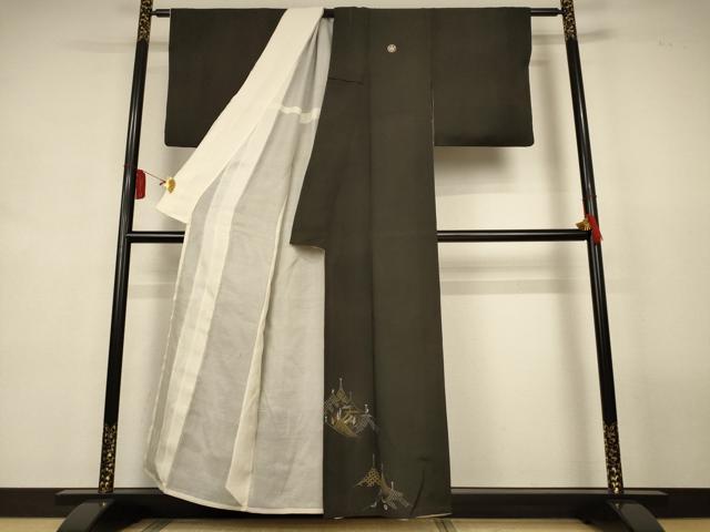 平和屋着物＊夏物　黒留袖　絽　風景吉祥文　金彩　正絹　逸品　AABL2641jd