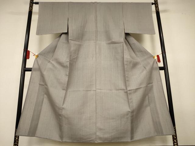 平和屋着物＊夏物　生紬　紗　縞　正絹　逸品　AABL2642jd