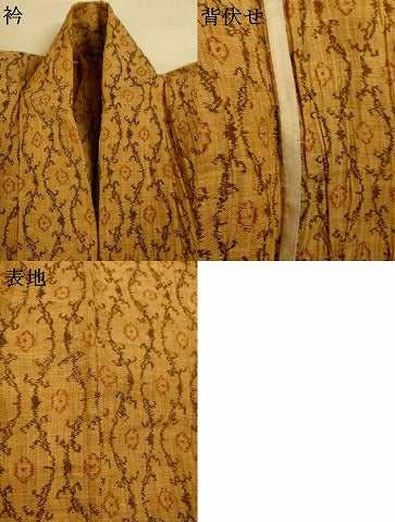 平和屋着物＊夏物　小千谷ちぢみ　唐草文　麻　逸品　AABL2645jd