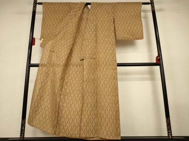 平和屋着物＊夏物　小千谷ちぢみ　唐草文　麻　逸品　AABL2645jd