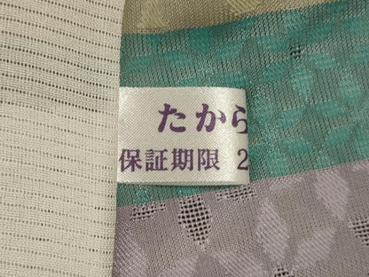 平和屋着物＊夏物　小紋　横段花紋紗　正絹　逸品　AABL2647jd