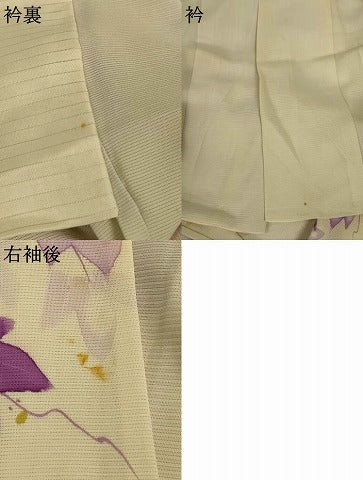 平和屋着物＊夏物　訪問着　絽　手描き　蔦の葉文　金銀彩　正絹　逸品　AABL2648jd