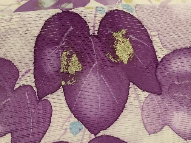 平和屋着物＊夏物　訪問着　絽　手描き　蔦の葉文　金銀彩　正絹　逸品　AABL2648jd