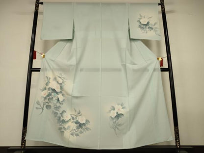 平和屋着物＊夏物　訪問着　絽　手描き　草花文　暈し染め　正絹　逸品　AABL2657jd