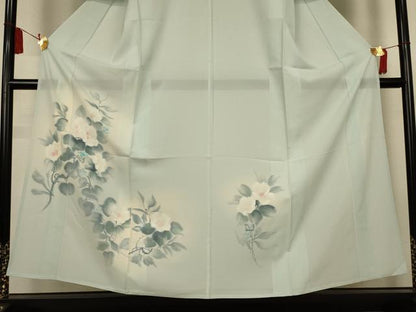 平和屋着物＊夏物　訪問着　絽　手描き　草花文　暈し染め　正絹　逸品　AABL2657jd