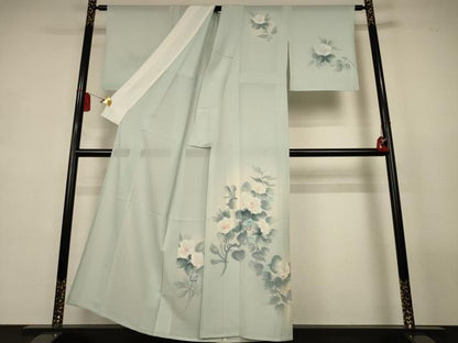 平和屋着物＊夏物　訪問着　絽　手描き　草花文　暈し染め　正絹　逸品　AABL2657jd