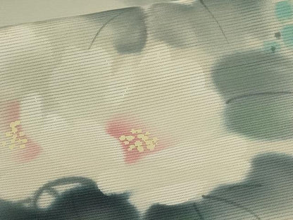 平和屋着物＊夏物　訪問着　絽　手描き　草花文　暈し染め　正絹　逸品　AABL2657jd