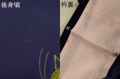 平和屋着物＊夏物　訪問着　絽　総刺繍　草花文　バッタ　正絹　逸品　AABL2660jd