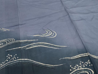 平和屋着物＊夏物　訪問着　絽　手描き　一珍染　流水文　暈し染め　正絹　逸品　AABL2671jd
