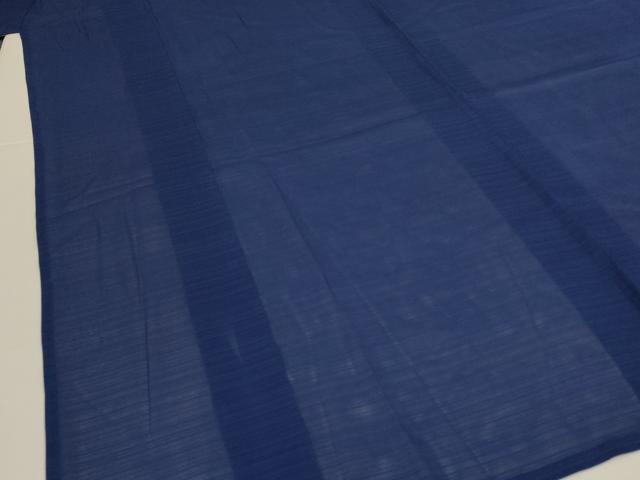 平和屋着物＊夏物　色無地　変わり絽　濃藍色　正絹　逸品　AABL2677jd