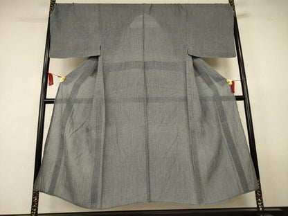 平和屋着物＊夏物　男性　本場小千谷ちぢみ　縞　高島屋扱い　キングサイズ　麻　逸品　AABL2679jd