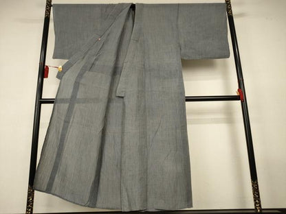 平和屋着物＊夏物　男性　本場小千谷ちぢみ　縞　高島屋扱い　キングサイズ　麻　逸品　AABL2679jd