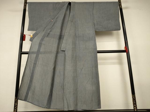平和屋着物＊夏物　男性　本場小千谷ちぢみ　縞　高島屋扱い　キングサイズ　麻　逸品　AABL2679jd