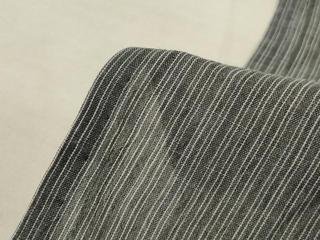 平和屋着物＊夏物　男性　本場小千谷ちぢみ　縞　高島屋扱い　キングサイズ　麻　逸品　AABL2679jd