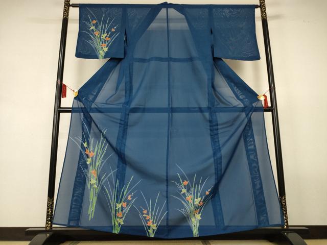 平和屋着物＊夏物　訪問着　絽　草花文　洗える着物　AABL2681jd