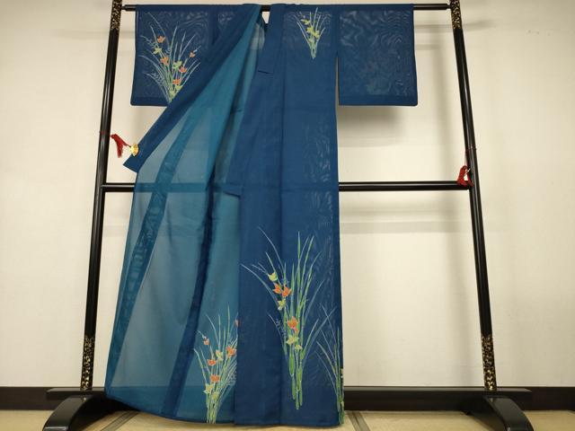 平和屋着物＊夏物　訪問着　絽　草花文　洗える着物　AABL2681jd