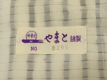 平和屋着物＊夏物　小紋　紗　縞　やまと誂製　AABL2683jd