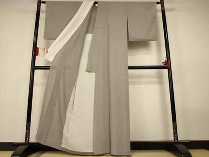 平和屋着物＊夏物　小紋　紗　霞文　正絹　逸品　AABL2685jd