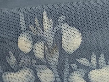 平和屋着物＊夏物　訪問着　絽　刺繍　ろうけつ染め　流水草花文　銀糸　銀彩　正絹　逸品　AABL2693jd