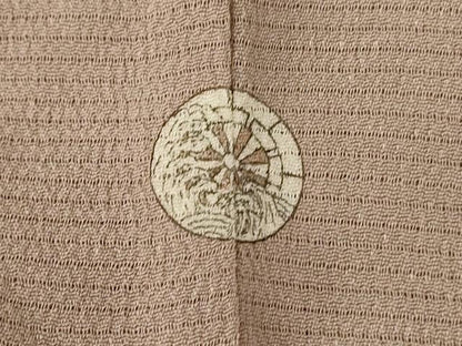 平和屋着物＊夏物　本加賀友禅作家　成竹登茂男監修　色無地　絽縮緬　白茶色　正絹　逸品　AABL2695jd