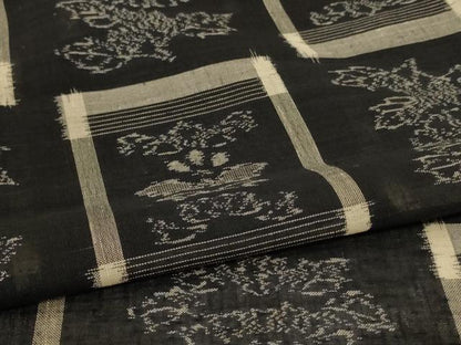 平和屋着物＊夏物　紗紬　色紙草花文　黒地　正絹　逸品　AABL2697jd