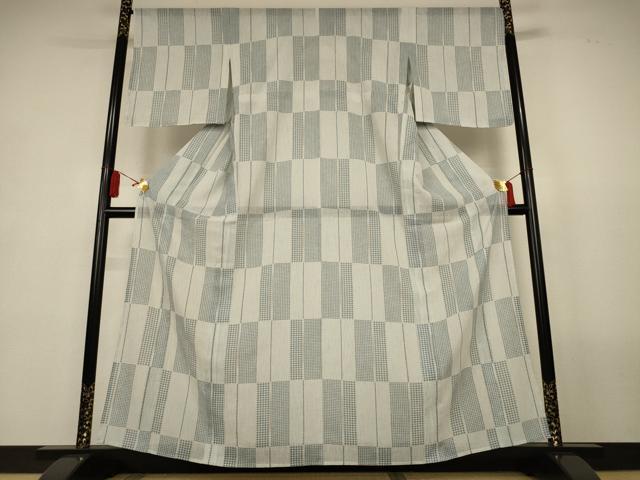 平和屋着物＊夏物　小紋　紗　千鳥格子　やまと誂製　AABL2703jd