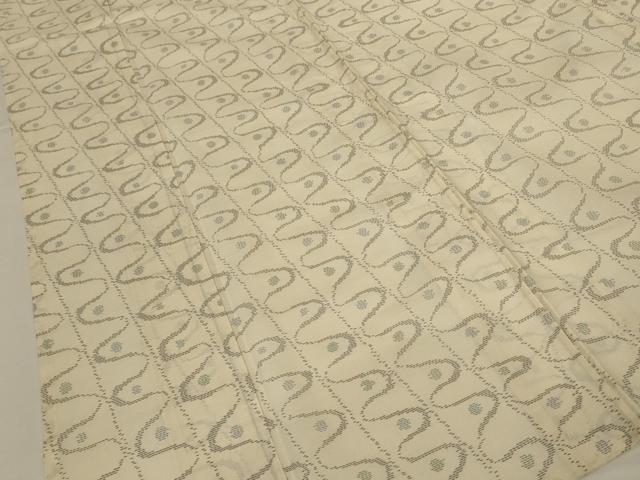 平和屋着物＊夏物　本場大島紬　夏大島　白大島　幾何学文様　正絹　逸品　AABL2704jd