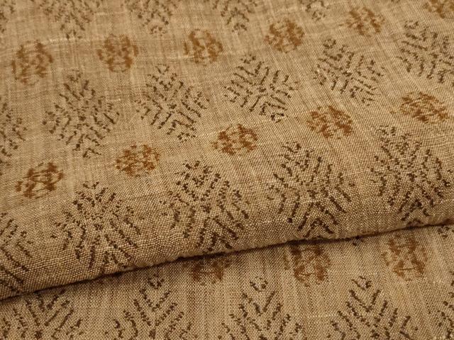 平和屋着物＊夏物　本場小千谷ちぢみ　菱文　麻　逸品　AABL2705jd