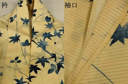 平和屋着物＊夏物　小紋　絽　枝葉文　正絹　逸品　AABL2707jd