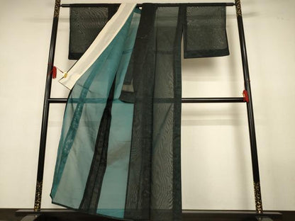 平和屋着物＊夏物　小紋　風通紗　流水文　正絹　逸品　AABL2708jd