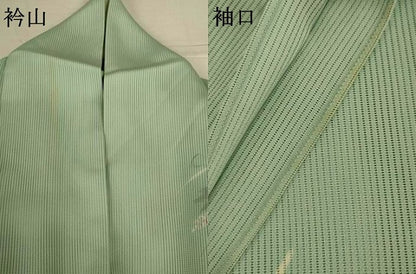 平和屋着物＊夏物　訪問着　縦絽　草花文　伊と幸　正絹　逸品　AABL2711jd