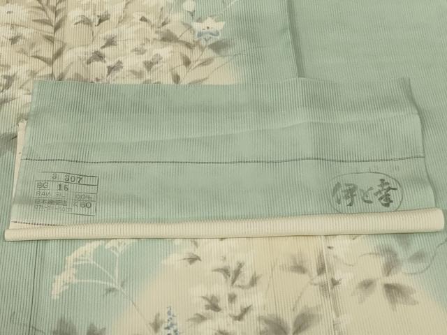 平和屋着物＊夏物　訪問着　縦絽　草花文　伊と幸　正絹　逸品　AABL2711jd