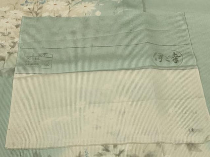 平和屋着物＊夏物　訪問着　縦絽　草花文　伊と幸　正絹　逸品　AABL2711jd