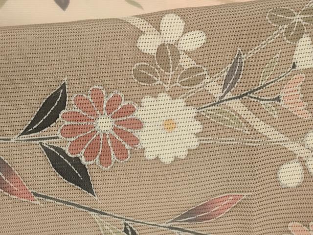 平和屋着物＊夏物　訪問着　絽　草花文　暈し染め　銀彩　正絹　逸品　AABL2714jd