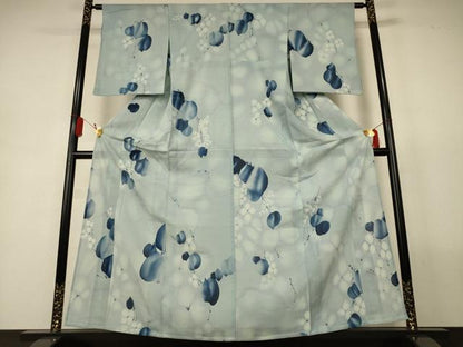 平和屋着物＊夏物　小紋　絽　草花文　正絹　逸品　AABL2717jd