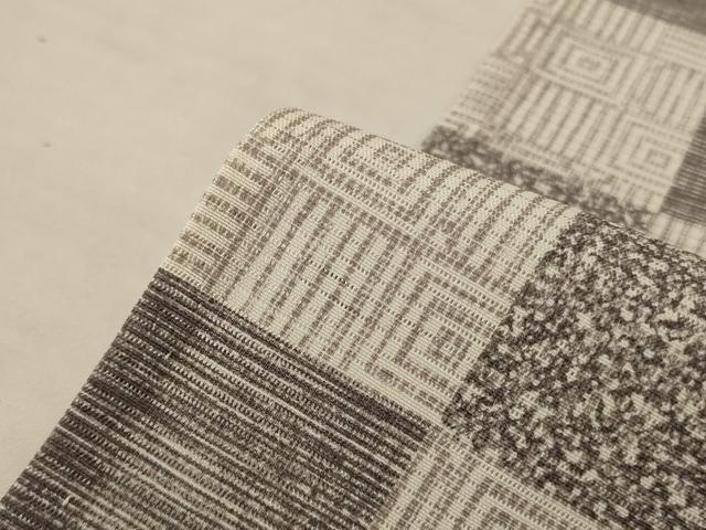 平和屋着物＊夏物　小紋　絽　市松文様　正絹　逸品　AABL2722jd