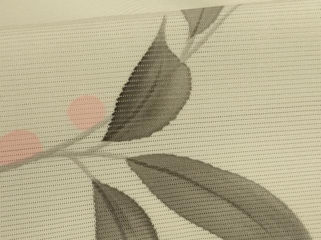 平和屋着物＊夏物　小紋　絽　枝葉文　正絹　逸品　AABL2724jd