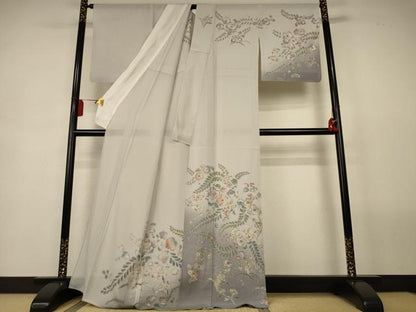 平和屋着物＊夏物　訪問着　絽　辻が花　暈し染め　金彩　正絹　逸品　AABL2725jd
