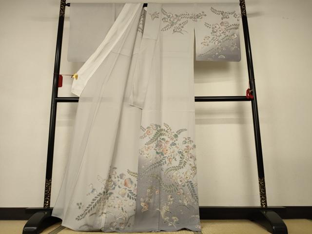 平和屋着物＊夏物　訪問着　絽　辻が花　暈し染め　金彩　正絹　逸品　AABL2725jd