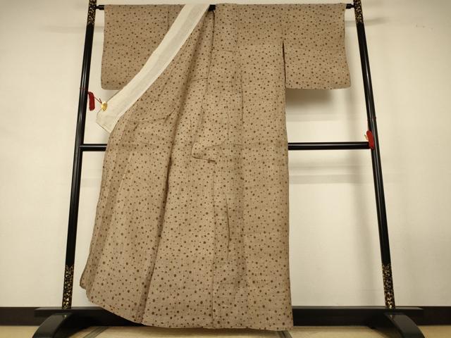 平和屋着物＊夏物　小千谷ちぢみ　丸文　麻　逸品　AABL2726jd