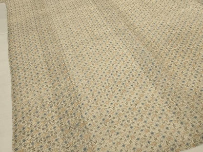 平和屋着物＊夏物　本場小千谷ちぢみ　幾何学花文　麻　逸品　AABL2728jd