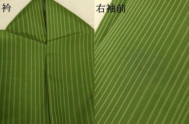 平和屋着物＊夏物　小紋　紗　縞　正絹　逸品　AABL2729jd