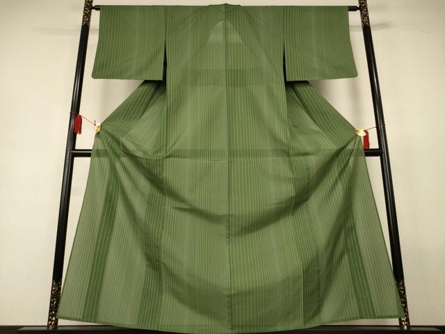 平和屋着物＊夏物　小紋　紗　縞　正絹　逸品　AABL2729jd
