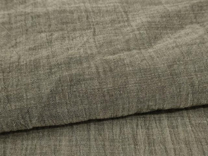 平和屋着物＊夏物　男性　本場小千谷ちぢみ　色無地　利休鼠色　麻　逸品　AABL2732jd