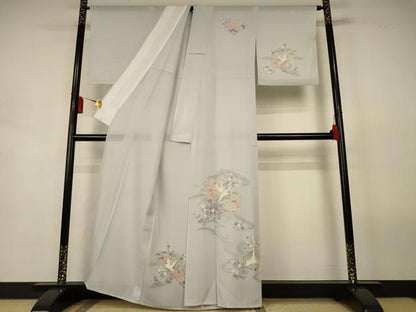 平和屋着物＊夏物　訪問着　絽　花鳥文　正絹　逸品　AABL2733jd