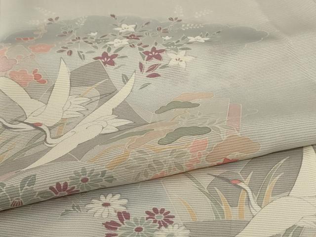 平和屋着物＊夏物　訪問着　絽　花鳥文　正絹　逸品　AABL2733jd