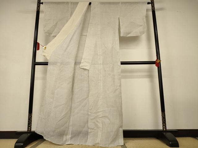 平和屋着物＊夏物　石川県指定無形文化財　能登上布　本麻手織上布　絣柄　麻　逸品　AABL2735jd