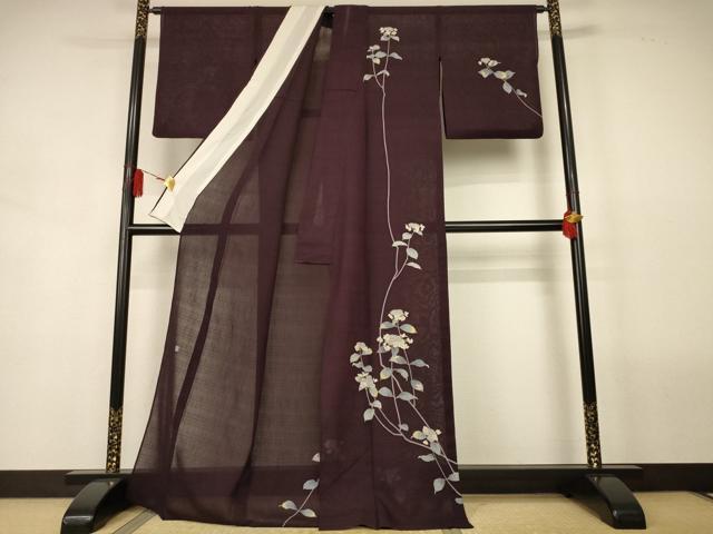 平和屋着物＊夏物　訪問着　絽　作家物　紫陽花　正絹　逸品　AABL2737jd