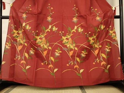 平和屋着物＊夏物　訪問着　絽　花鳥文　正絹　逸品　AABL2738jd