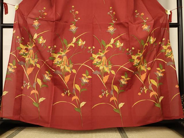 平和屋着物＊夏物　訪問着　絽　花鳥文　正絹　逸品　AABL2738jd